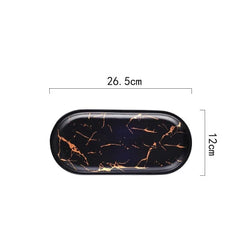 European Style Marble Plates Ceramic Dinner Set Gold Plates Tableware