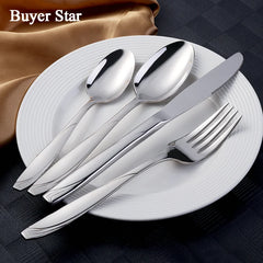 European Gold Dinnerware Stainless Steel Western Cutlery Knife Spoon