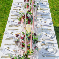 Gold Plastic Dinnerware Set for Guests Disposable set Napkins for Wedding